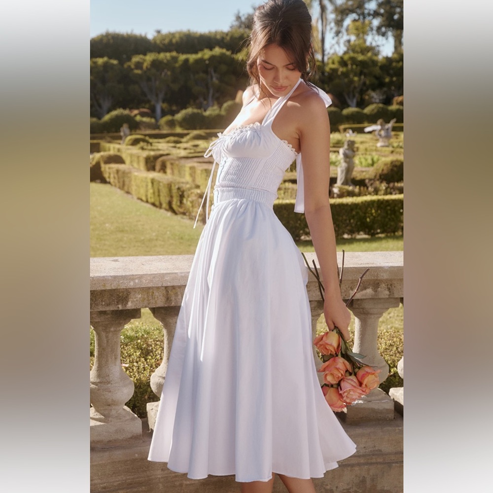 House of CB Adabella Pleated Halter Sundress - Picture 1 of 5